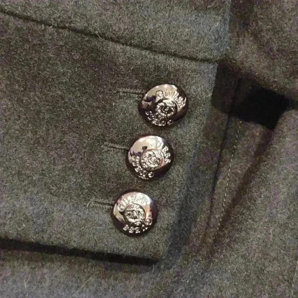 Guess Black Lined Wool Blend Silver Button Army R… - image 5